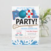 Zomerzwembad Lacrosse Feest Uitnodiging (Staand voorkant)