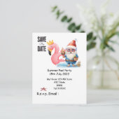 Zomerzwembad met Sinterklaas Sla de datum op Briefkaart (Staand voorkant)