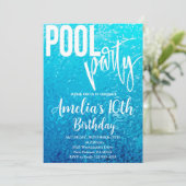Zomerzwembad Party Verjaardag, Zwemfeest Kaart (Staand voorkant)