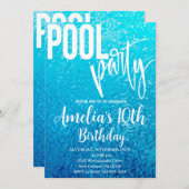 Zomerzwembad Party Verjaardag, Zwemfeest Kaart (Voorkant / Achterkant)