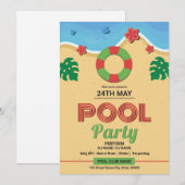 Zomerzwembadfeest Flyer Sjabloon Kaart (Voorkant / Achterkant)