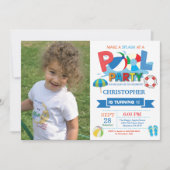 Zomerzwembadfeest Uitnodiging Spetter Spat Jongen (Voorkant)