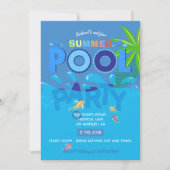 Zomerzwembadfeest uitnodiging voor het einde van h (Voorkant)
