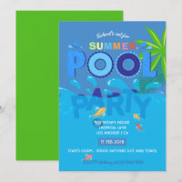 Zomerzwembadfeest uitnodiging voor het einde van h
