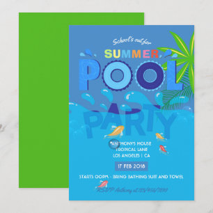 Zomerzwembadfeest uitnodiging voor het einde van h