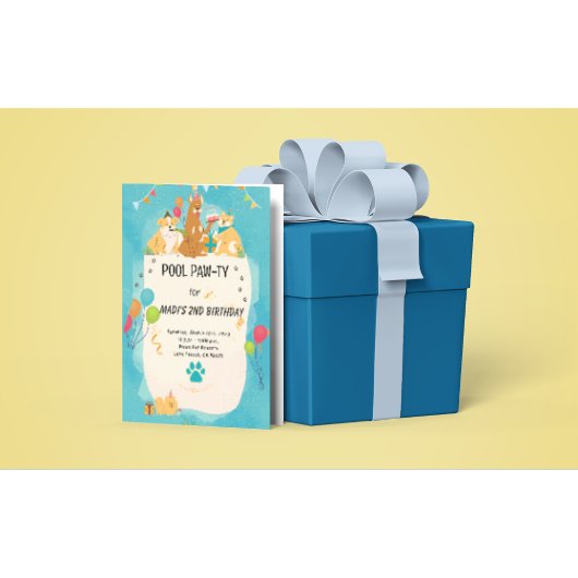 Zomerzwembadfeest uitnodiging voor honden