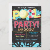 Zomerzwembadvolleybalfeestuitnodiging Kaart (Voorkant)