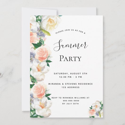 Zomfbloemigen wit kaart (Voorkant)