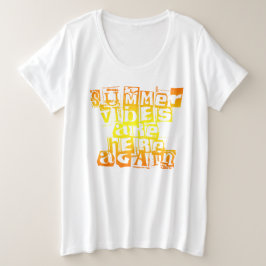 Zomfbomen zijn hier weer Oranje gele tekst Grote Maat T-shirt