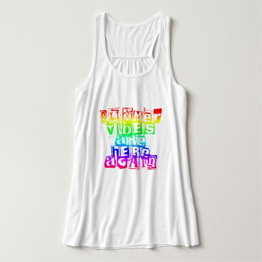 Zomfbomen zijn hier weer regenboogtekst tanktop (Design voorkant)