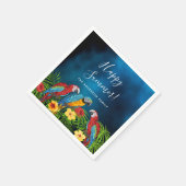 Zomfeeënblauwe papegaaivogels servet (Hoek)