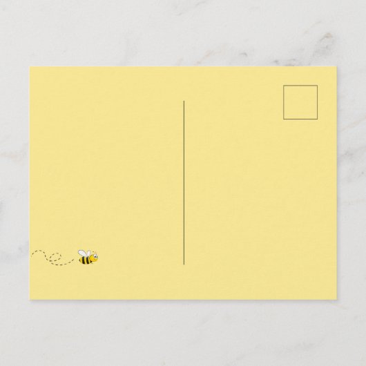 Zomfeeënfeest met hommels achtertuin bq briefkaart (Achterkant)