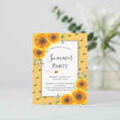 Zomfeembijen zonnebloemen achtertuin bq briefkaart (Staand voorkant)