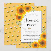 Zomfeembijen zonnebloemen achtertuin bq kaart (Voorkant / Achterkant)