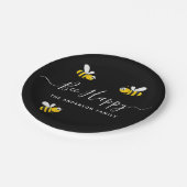 Zomfees zwarte gele bijen blij hommels papieren bordje (Gekanteld)