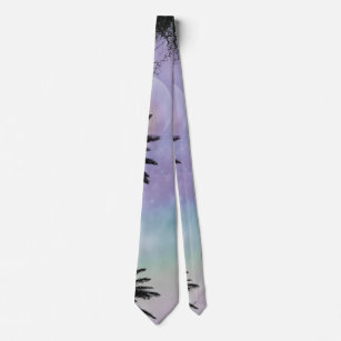 Zomfholografisch verlooppalmboomvormig ontwerp stropdas