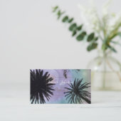 Zomfholografisch verlooppalmboomvormig ontwerp visitekaartje (Staand voorkant)