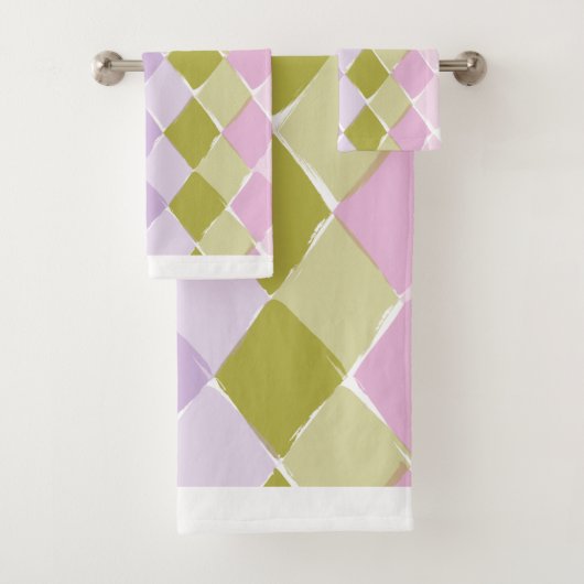 Zomfkleurpatroon diamant bad handdoek (Insitu)