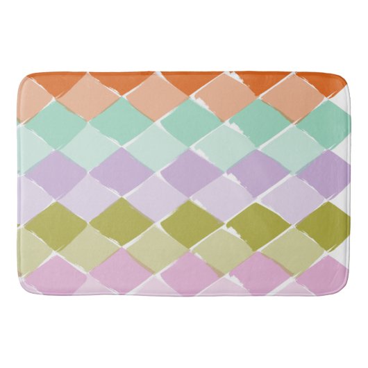 Zomfkleurpatroon diamant badmat (Voorkant)