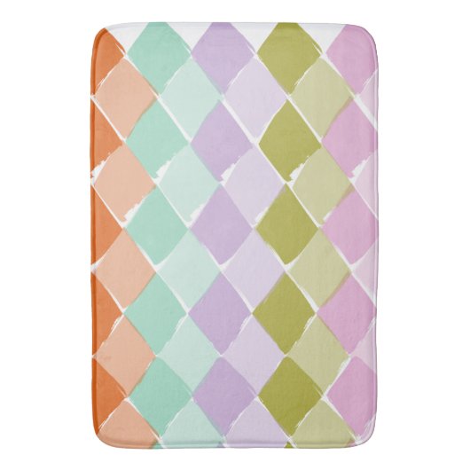 Zomfkleurpatroon diamant badmat (Voorkant Verticaal)