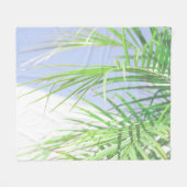 Zomfpalmboom laat Bleek groen deegsel over Fleece Deken (Voorkant (Horizontaal))