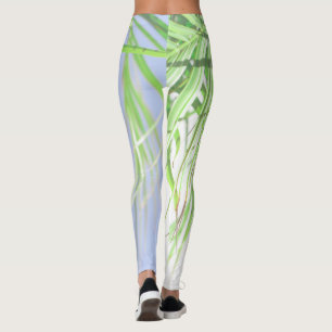 Zomfpalmboom laat Bleek groen deegsel over Leggings