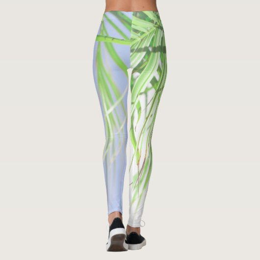 Zomfpalmboom laat Bleek groen deegsel over Leggings (Achterkant)