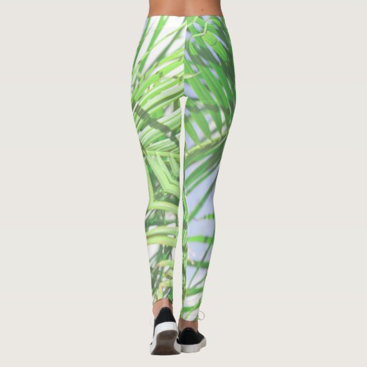 Zomfpalmboom laat Bleek groen deegsel over Leggings (Achterkant)