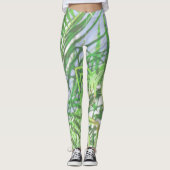 Zomfpalmboom laat Bleek groen deegsel over Leggings (Voorkant)