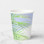 Zomfpalmboom laat Bleek groen deegsel over Papieren Bekers (Voorkant)