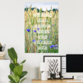 Zomftarweveld met kornbloemen poster (Thuiskantoor)
