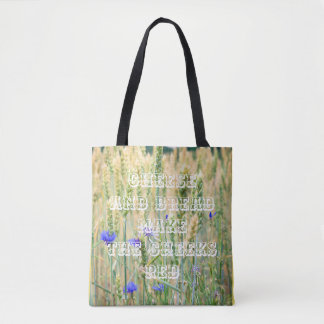 Zomftarweveld met kornbloemen tote bag