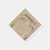 Zomfvoetafdrukken in zand servet (Hoek)