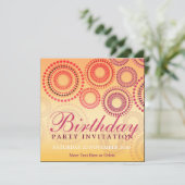 Zomfvuurwerk - Birthday-uitnodiging Kaart (Staand voorkant)