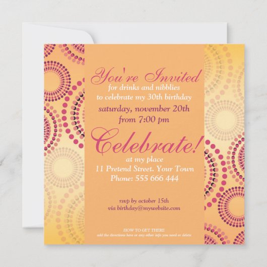 Zomfvuurwerk - Birthday-uitnodiging Kaart (Achterkant)