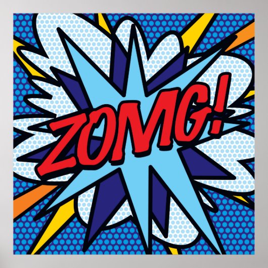 ZOMG Fun Retro Comic Book Pop Art Poster (Voorkant)