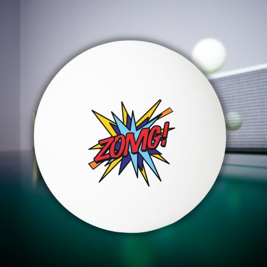 ZOMG Grappig Cool Comic Book Quote Modern Pingpongbal