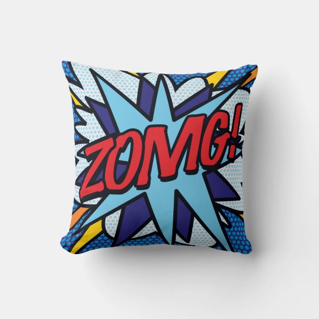 ZOMG KA-POW Leuke Retro Strip Pop Art Kussen (Voorkant)