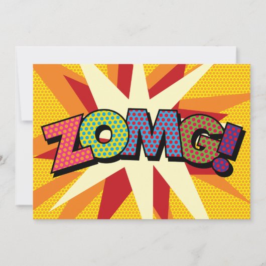 ZOMG Uw Bericht Spraak Bubble Fun Retro Aankondiging (Voorkant)