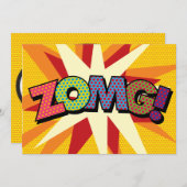 ZOMG Uw Bericht Spraak Bubble Fun Retro Aankondiging (Voorkant / Achterkant)