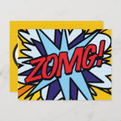 ZOMG Uw Bericht Spraak Bubble Fun Retro Aankondigingskaart (Voorkant / Achterkant)