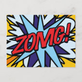 ZOMG Uw Bericht Spraak Bubble Fun Retro Aankondigingskaart (Voorkant)