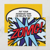 ZOMG Uw Bericht Spraakballon Fun Retro Aankondigingskaart (Voorkant / Achterkant)