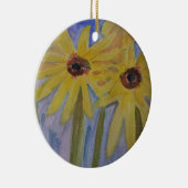 Zomgeel Zonnebloem Keramisch Ornament (Rechts)
