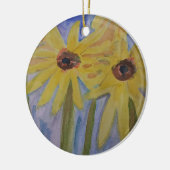 Zomgeel Zonnebloem Keramisch Ornament (Links)