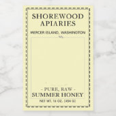 Zomhoning 2x3" Aster en Donkere rand Voedselcontainer Etiket (Enkel label)