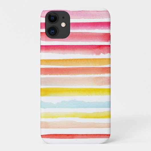 Zomkleurige gestreepte pastelmoderne Case-Mate iPhone case (Achterkant)