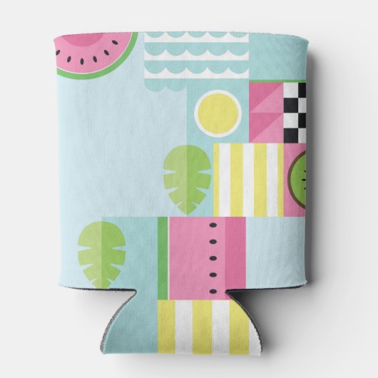 Zomkleurige mozaïekvruchten, watermeloenkiwi blikjeskoeler (Achterkant)