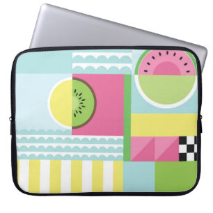 Zomkleurige mozaïekvruchten, watermeloenkiwi's laptop sleeve