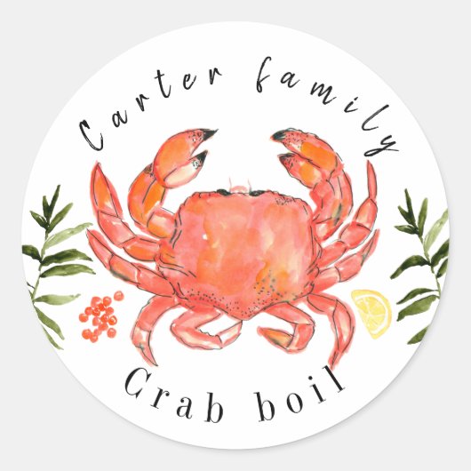 Zomkrabbenkrabbensticker Ronde Sticker (Voorkant)